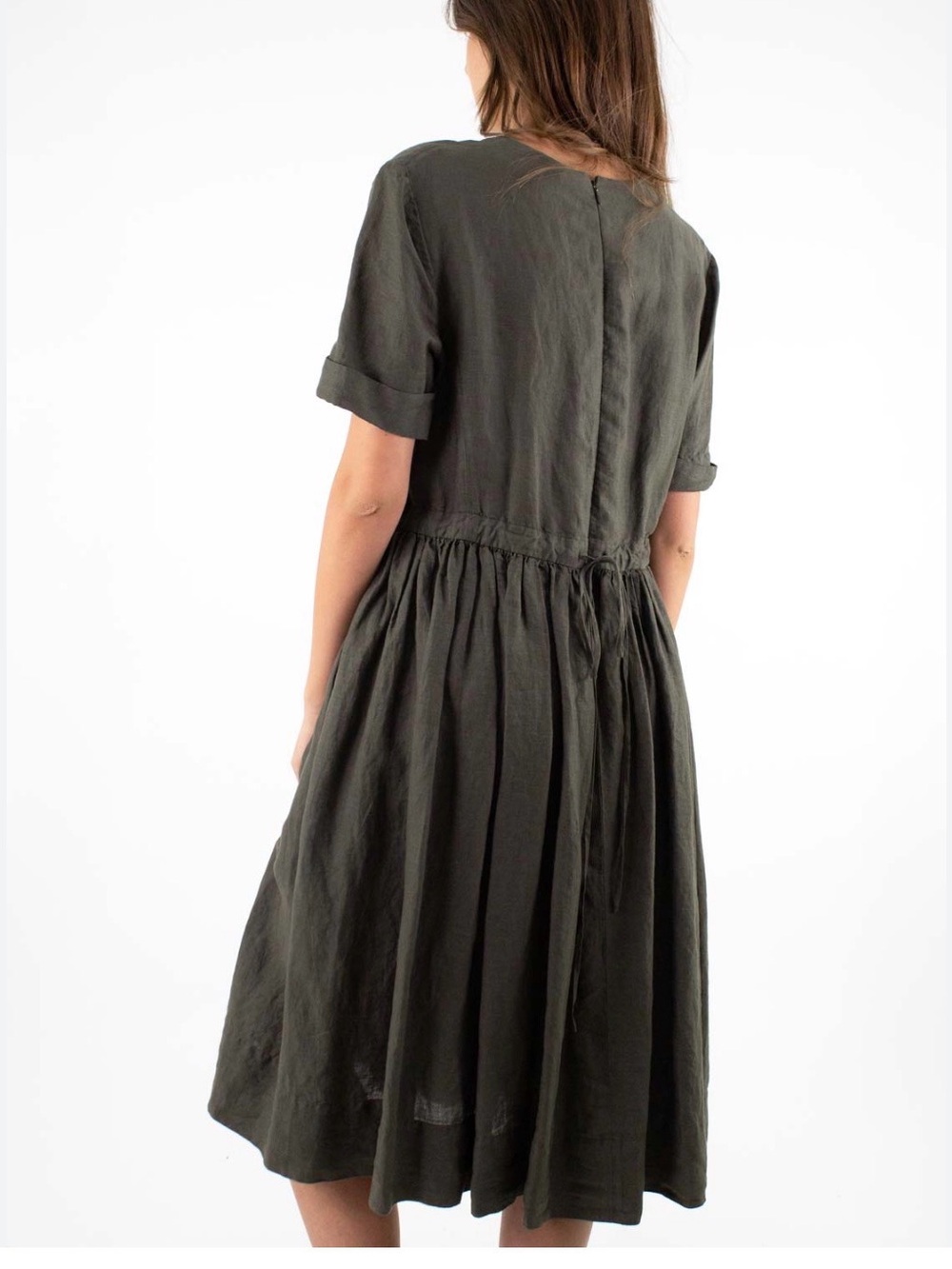 Aspesi Quiet Luxury 100% Linen Full MIDI Dress M - Picture 2 of 10
